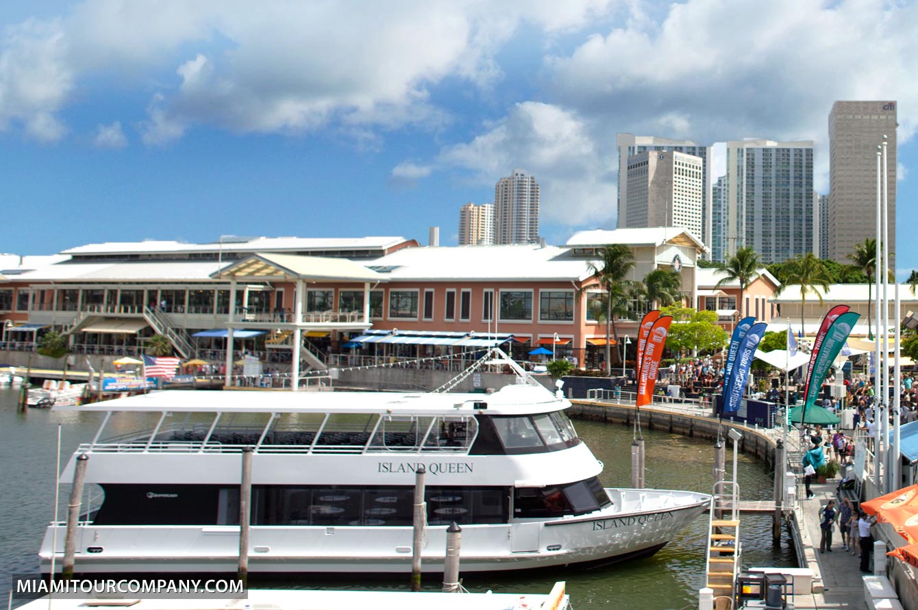 Tour boat at the dock in Miami