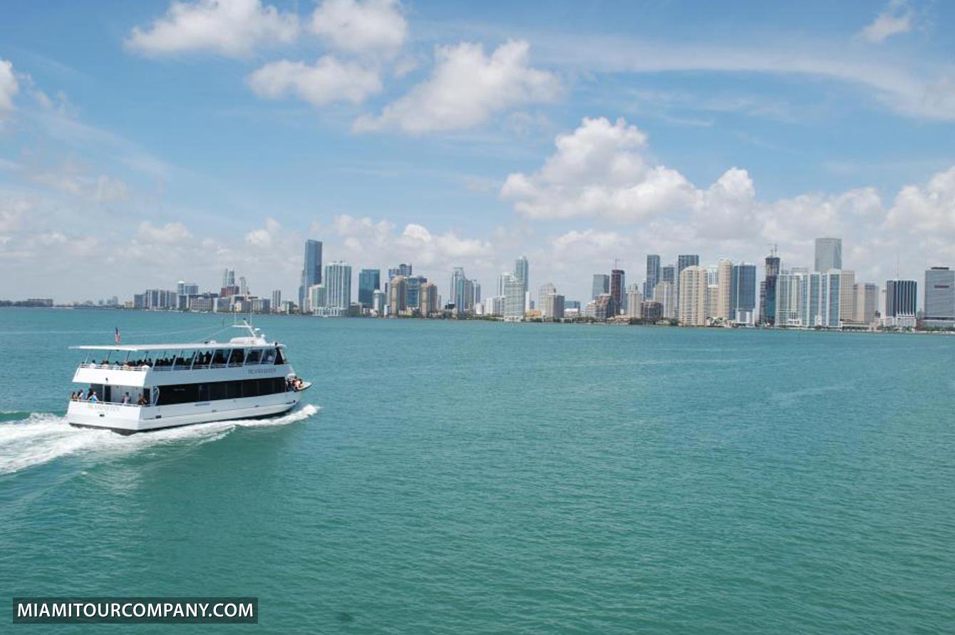Tour boat near Downtown Miami
